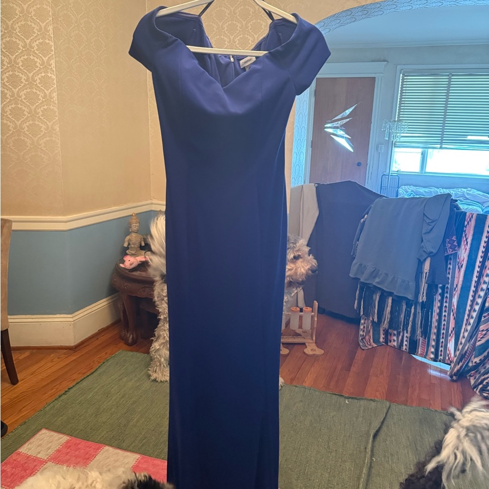Elegant Blue Off-Shoulder Dress